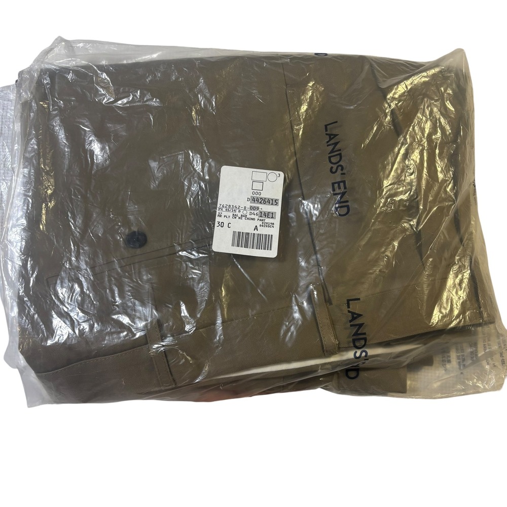 Lands End Mens Traditional Fit‎ Pleated Khaki Cotton Dress Pants Size 37x30 - Picture 10 of 10